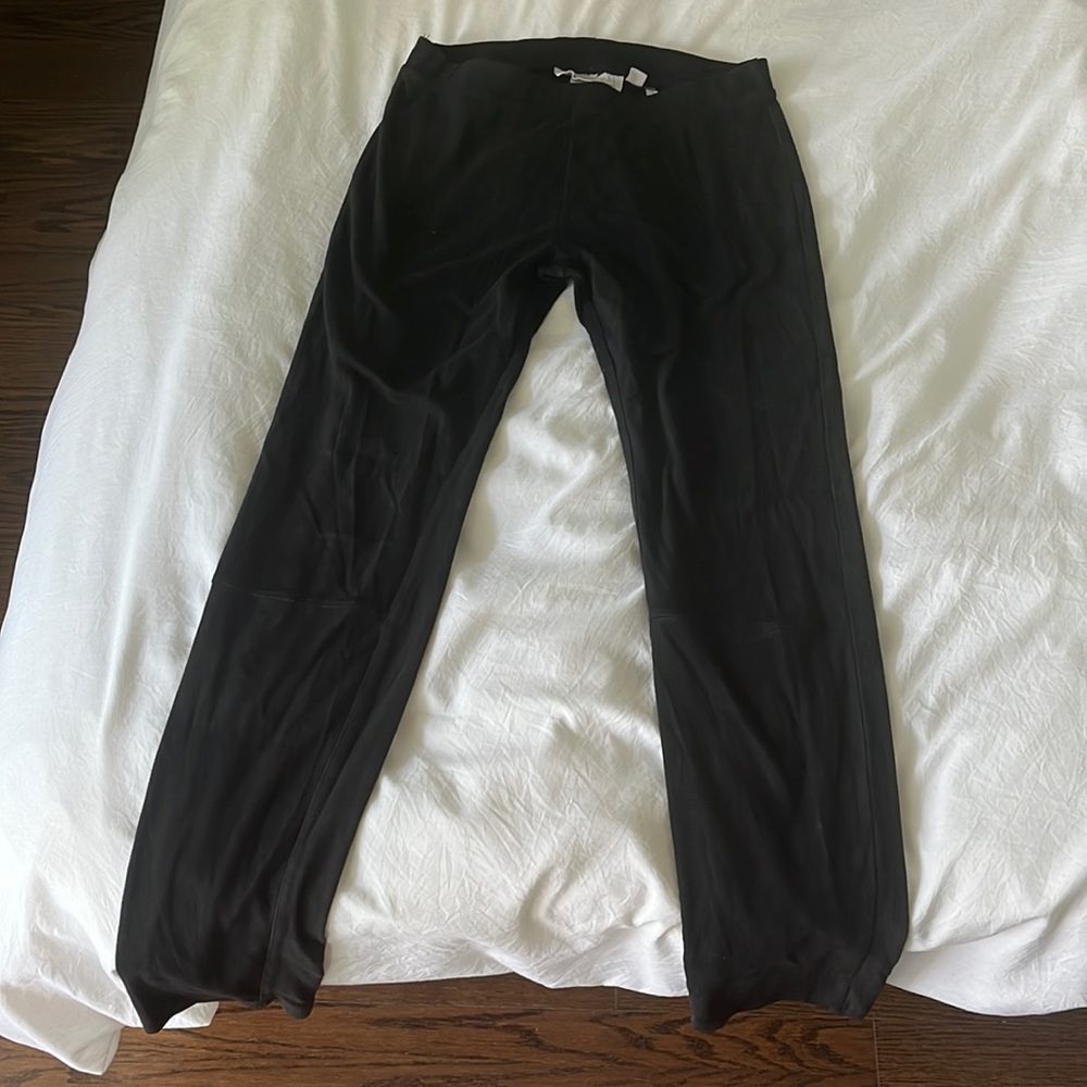 Black suede leggings